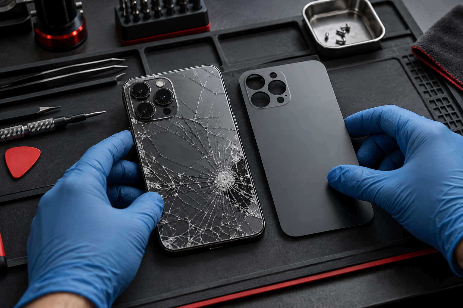 Kırık telefon arka camı ve değişim paneli